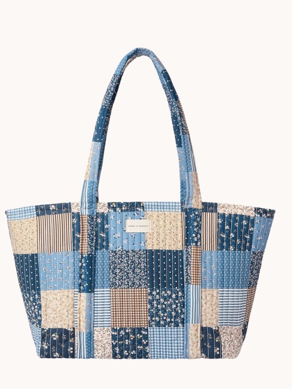 Poppy & Peonies Daydreamer Tote- Navy